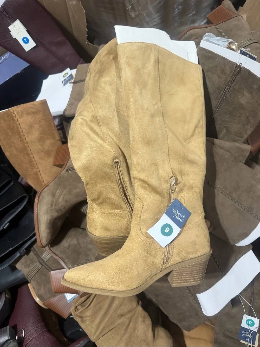 Universal Thread Tan Suede Over-the-Knee Fringe Boots